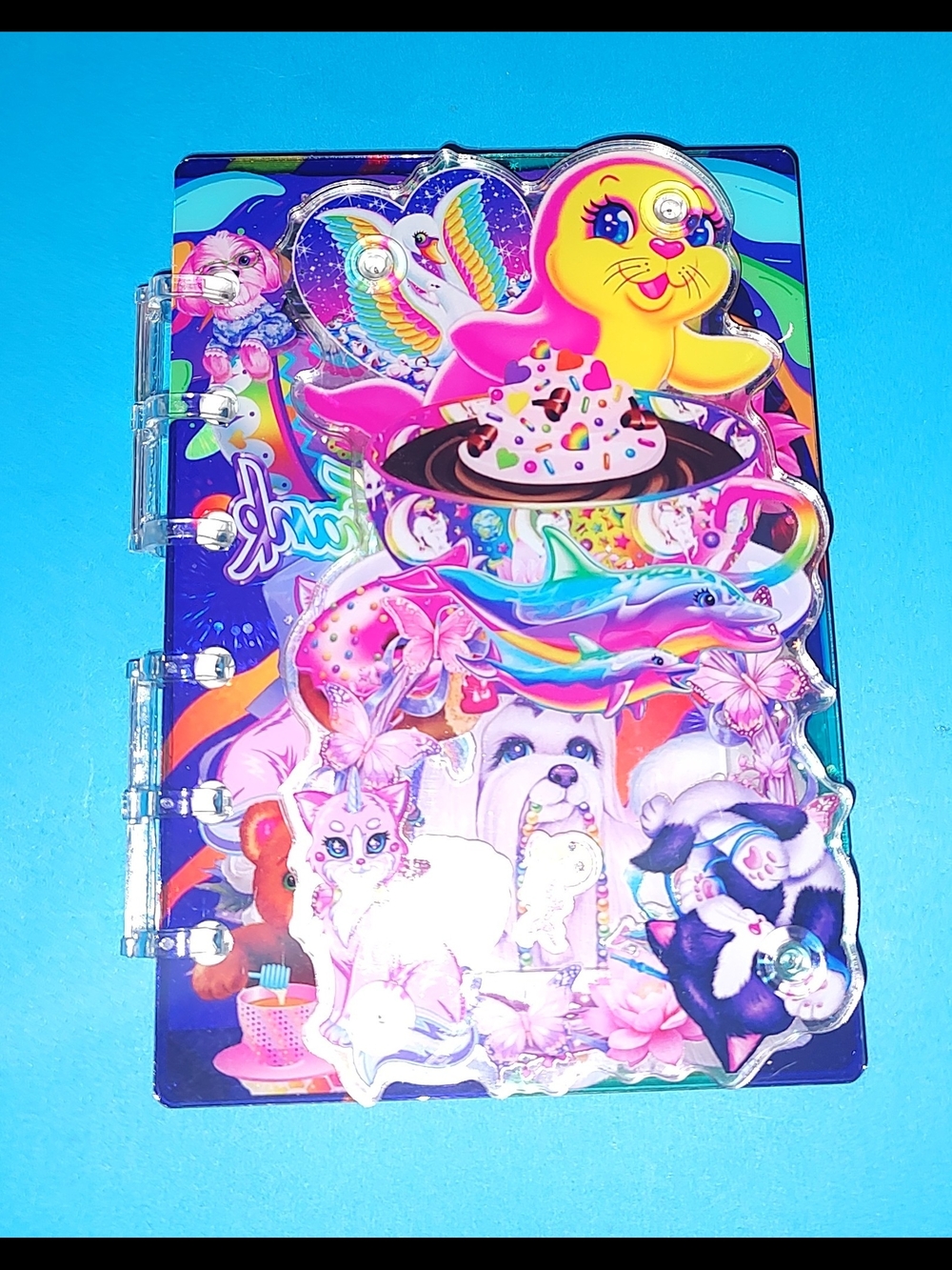 New! A7 Size Lisa Frank Shaker Notebook With Paper